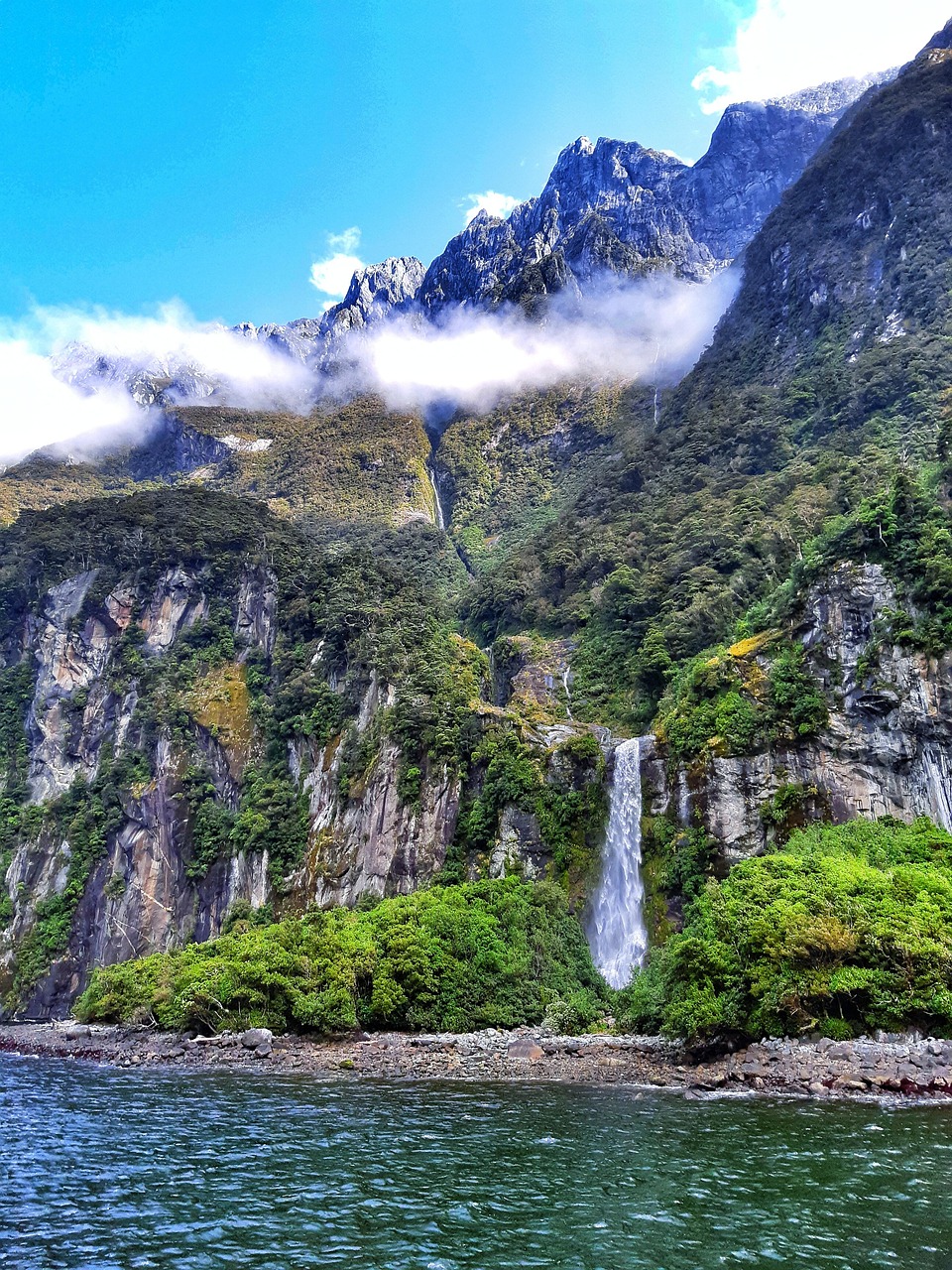 Waterfall in a natural landscape
